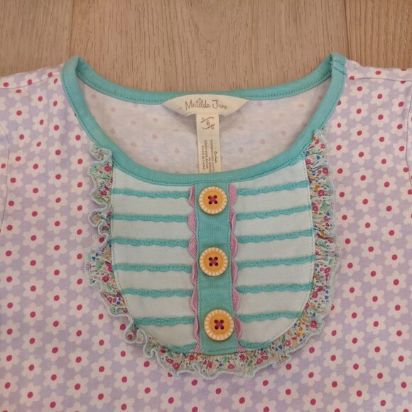 Matilda Jane Girls Sz 6 Top Adventure Begins Front Porch Shirt Floral Ruffle - Picture 4 of 9